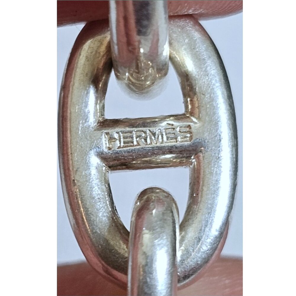 Vintage 36 Links 105g Hermes Chaine d’Ancre Silver Necklace Double Bracelet - Picture 7 of 9